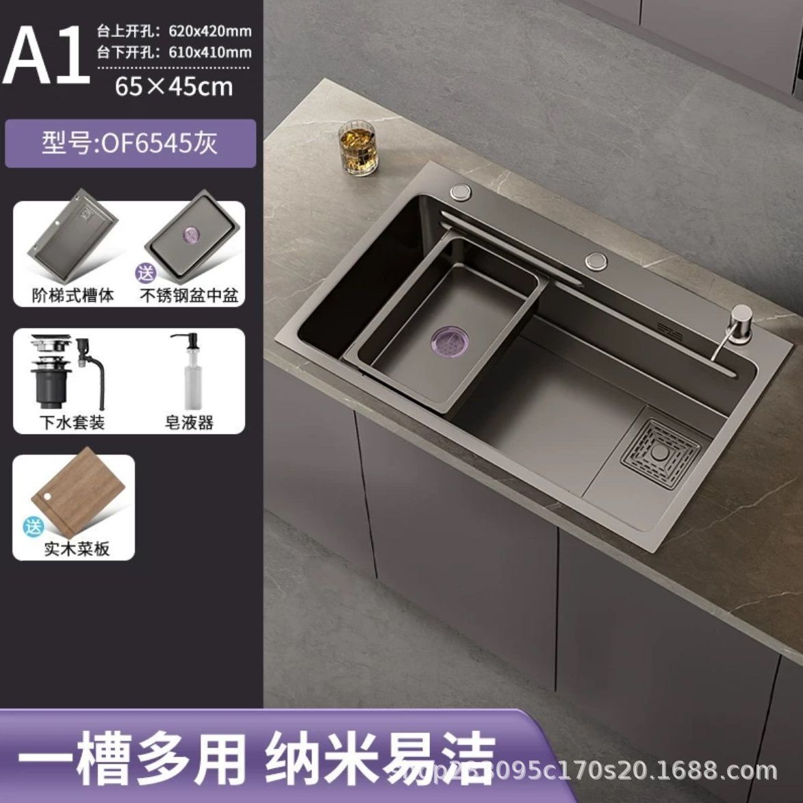 Acero inoxidable al por mayor fregadero de cocina gran tanque único engrosado a mano nano antiincrustante lavabo de cocina doméstica lavabo de platos