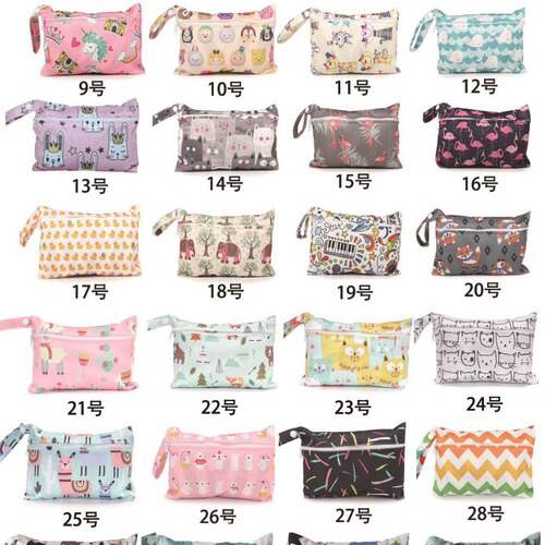 35 cartoon mini single zipper diaper bag, cosmetic cotton storage bag, suitable for overseas e-commerce wholesale