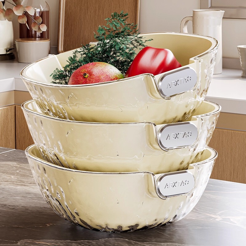 Vegetable Washing Basin with Draining Basket, Food-Grade Plastic, Household Kitchen Gadget for Washing Vegetables and Fruits, Water Filtering Basket Vegetable Washing Basin with Draining Basket, Food-Grade Plastic, Household Kitchen Gadget for Washing Vegetables and Fruits, Water Filtering Basket