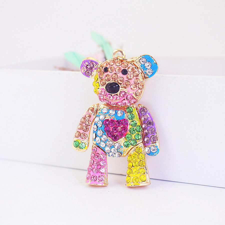 58g Weight Keychain Classification 1 Piece Quantity Housewarming, Graduation Occasion Zinc alloy Material Bear Pattern Unisex Gender Cute Style Cute Bear Zinc Alloy Unisex Keychain 5