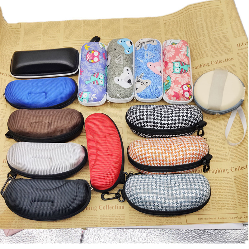 Wholesale glasses box zipper bag with lanyard hook sunglasses box sunglasses sports sunglasses storage bag glasses box
