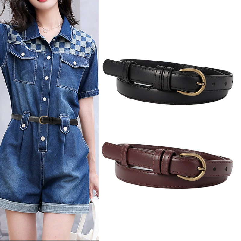 Ремень женский модный пригородный джокер из искусственной кожи повседневное украшение ретро медная Пряжка прилив женский ремень оптом