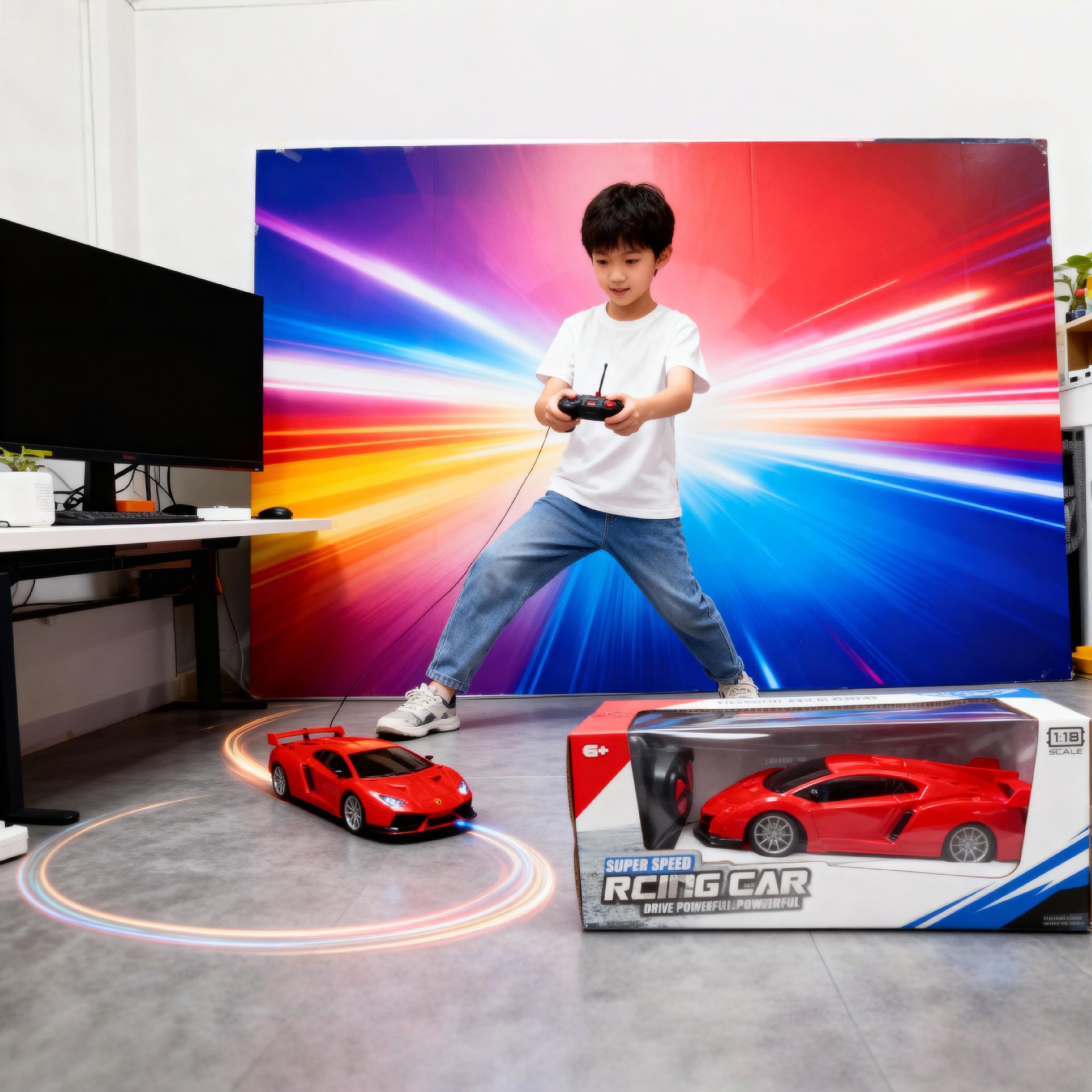 Simulación de coche deportivo de control remoto juguetes para niños coche eléctrico regalo de carga de deriva modelo 1: 20