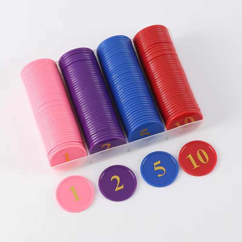 ABS fichas de color fichas de ajedrez y sala de cartas jugando fichas de Mahjong fichas de póquer fichas de oro de plástico