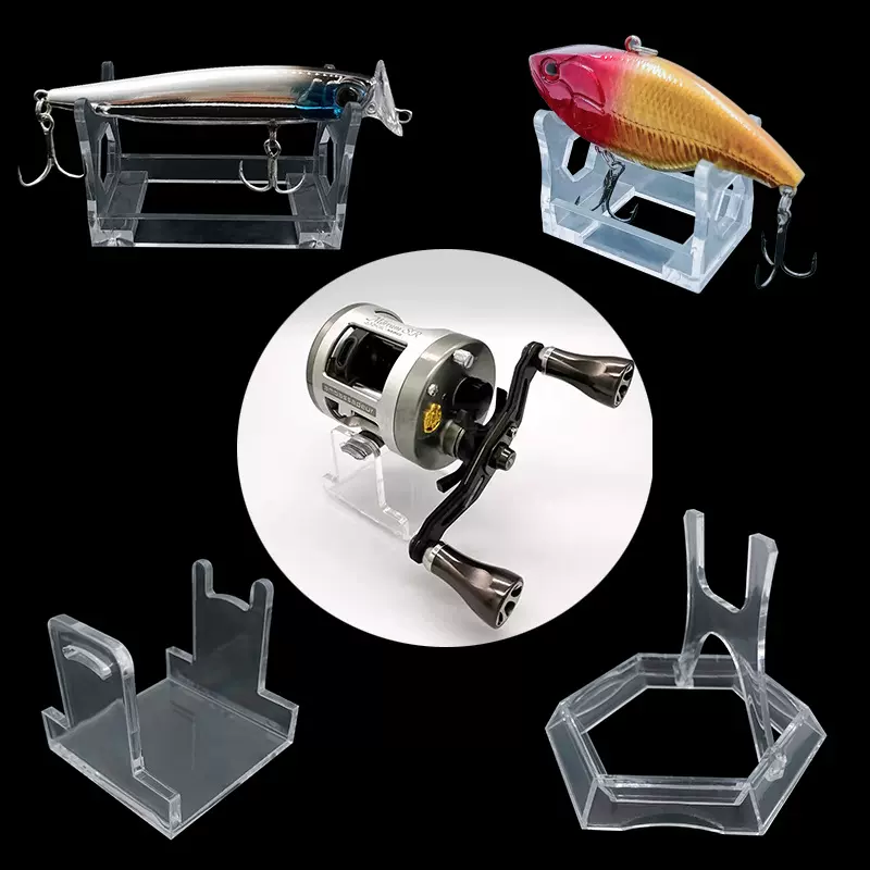 路亚饵纺车轮拟饵陈列架鱼饵假饵亚克力透明底座展示架鱼钩支架
