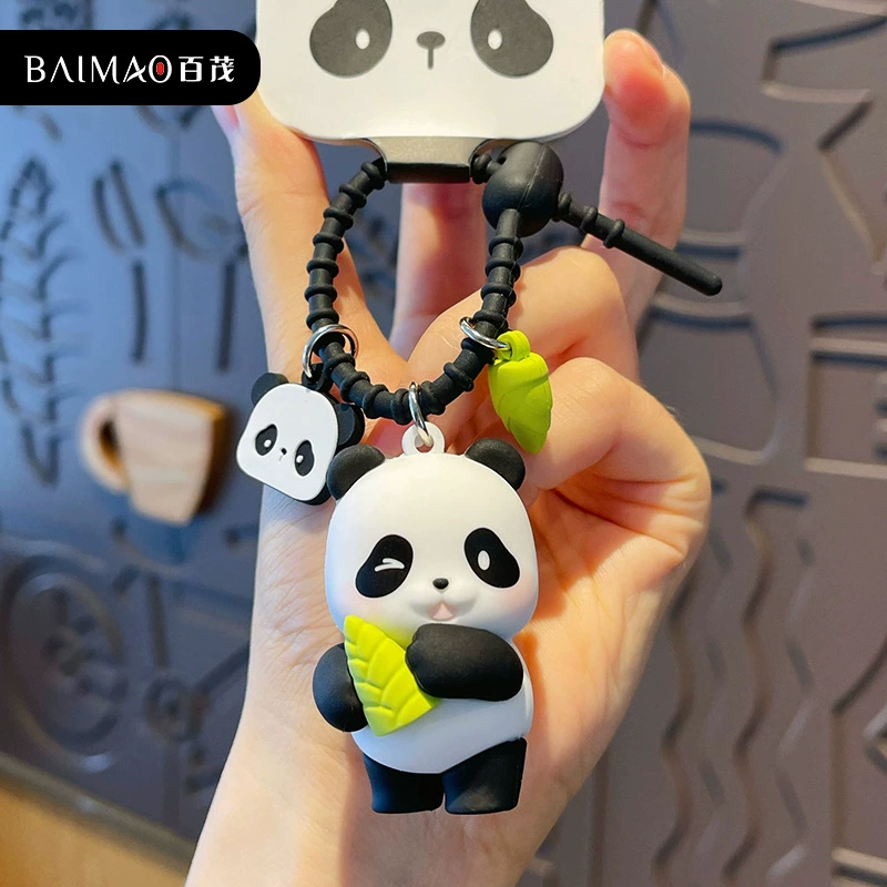 Genuine cartoon cute keychain, doll for beloved for keys, backpack accessory, panda