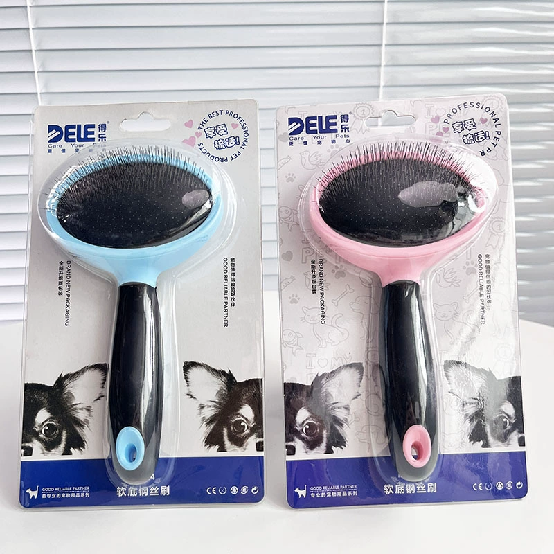 Dele DELE Мягкая стальная игольчатая расческа Мягкая стальная проволока расческа кошачья собака питомца расческа собачья кошка идет к плавающим волосам Чистая расческа