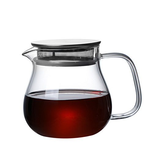 Glass hand brewed coffee pot Stainless steel cover coffee pot filter cup sharing pot Home coffee pot can be printed with LOGO