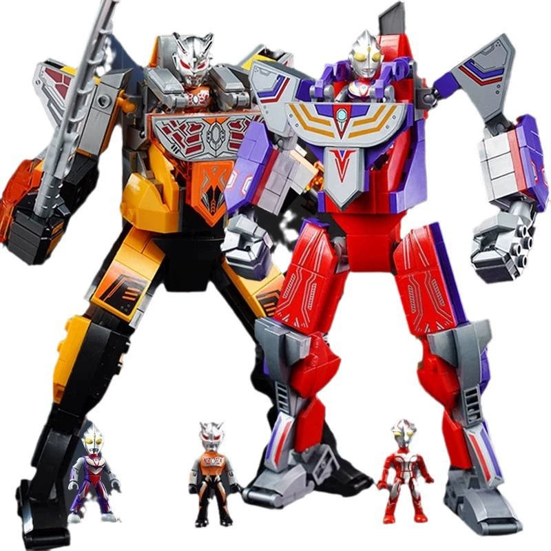 Конструкторные кубики启蒙 Ultra, Ultraman Tiga, минифигурка для мальчиков, конструктор, игрушка