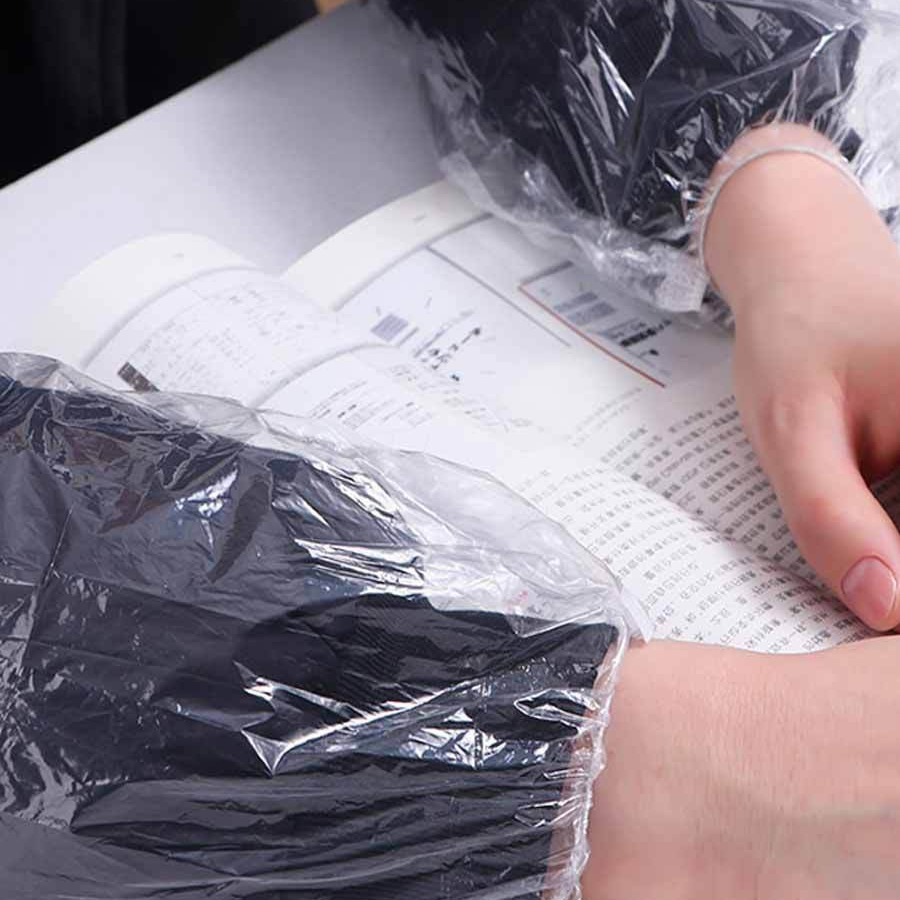 WeiDiamond mangas desechables impermeables cocina a prueba de contaminación de aceite mangas de trabajo fábricas de alimentos PE transparente nuevo inodoro