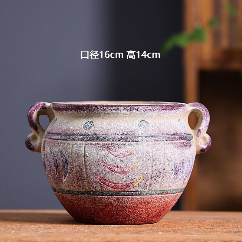 08 gran fábrica de maceta mediterránea de carne directa cerámica de cerámica retro maceta especial al por mayor