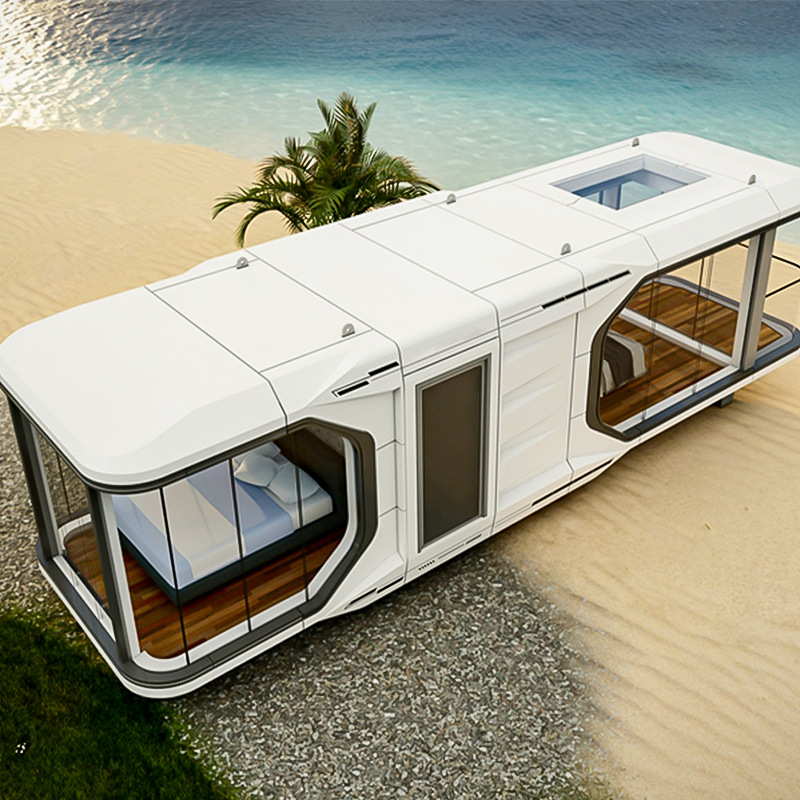 Sala móvil de la cápsula espacial Rongjie B & B Sala de juntas móvil Tienda de contenedores Oficina Apple Cang Casa de estructura de acero