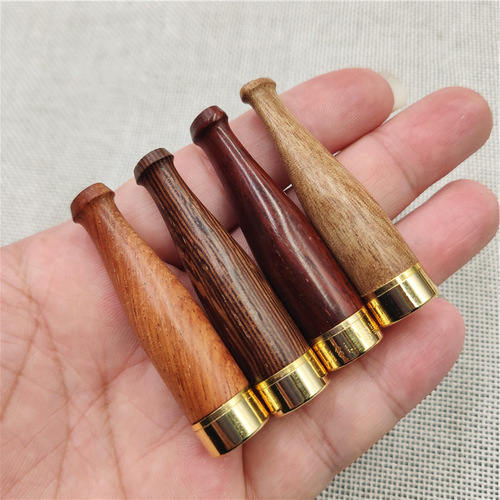 Natural red rosewood golden sandalwood circulating rod cigarette holder filter washable filter cigarette holder pipe wholesale