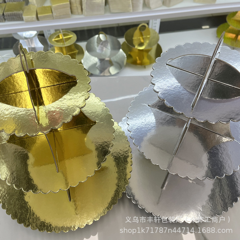 Fábrica en el lugar de la fiesta desechable estante de pastel de papel fiesta de cumpleaños diseño de estante de pasteles estante de bocadillos