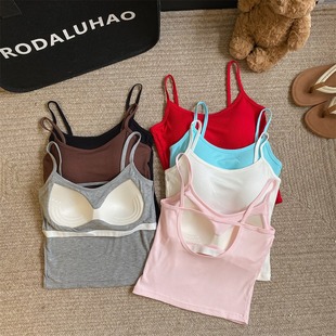 Korean version of fixed integrated coaster breathable back U-shaped design pure and comfortable outside and inside with thin suspender female beauty back
