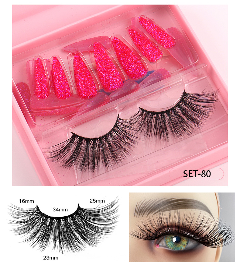 Mode Couleur Unie Imitation Vison Faux Cils 1 Jeu display picture 3