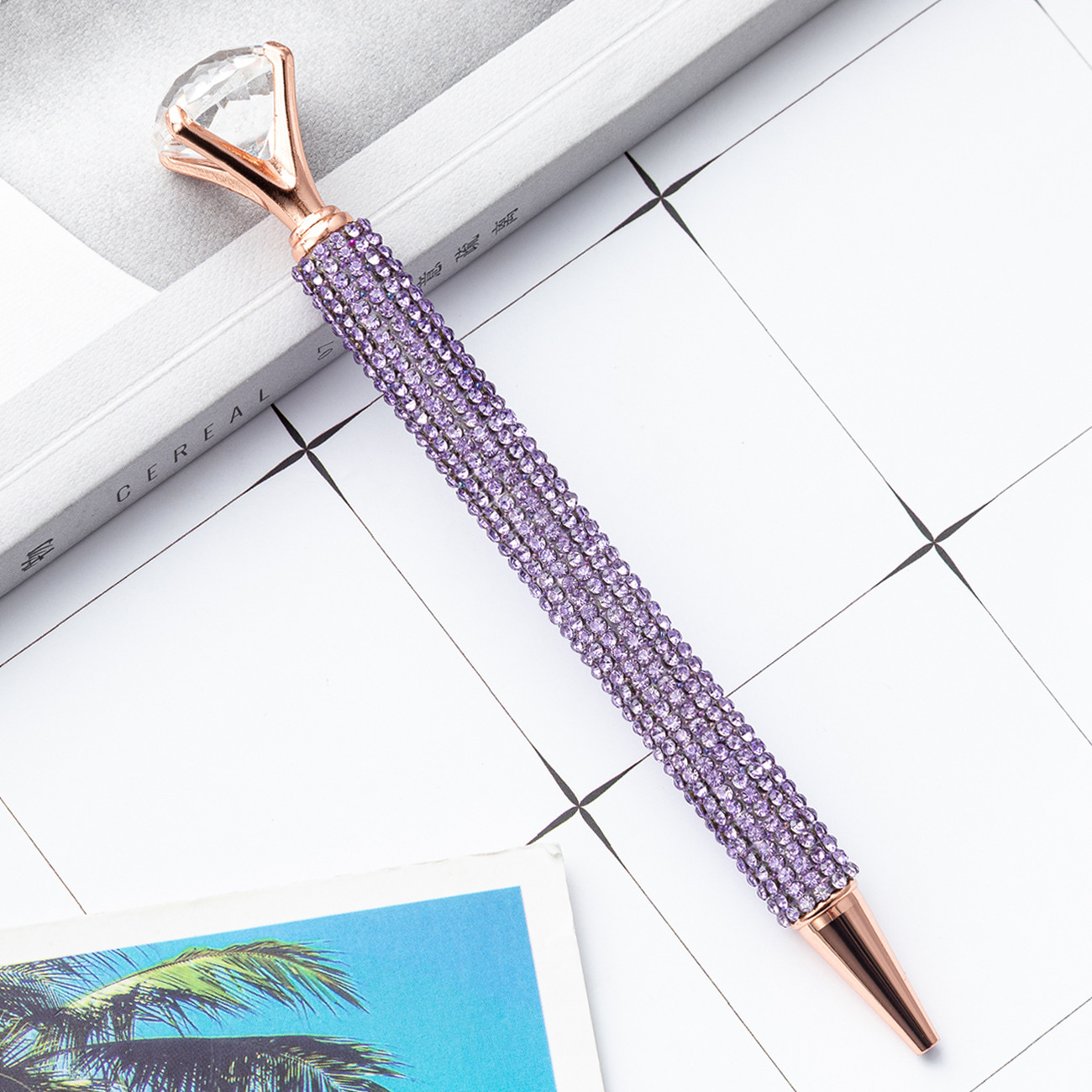 Fábrica de bolígrafo de diamante grande bolígrafo de metal rotativo bolígrafo de cristal bolígrafo de diamante publicitario bolígrafo de regalo