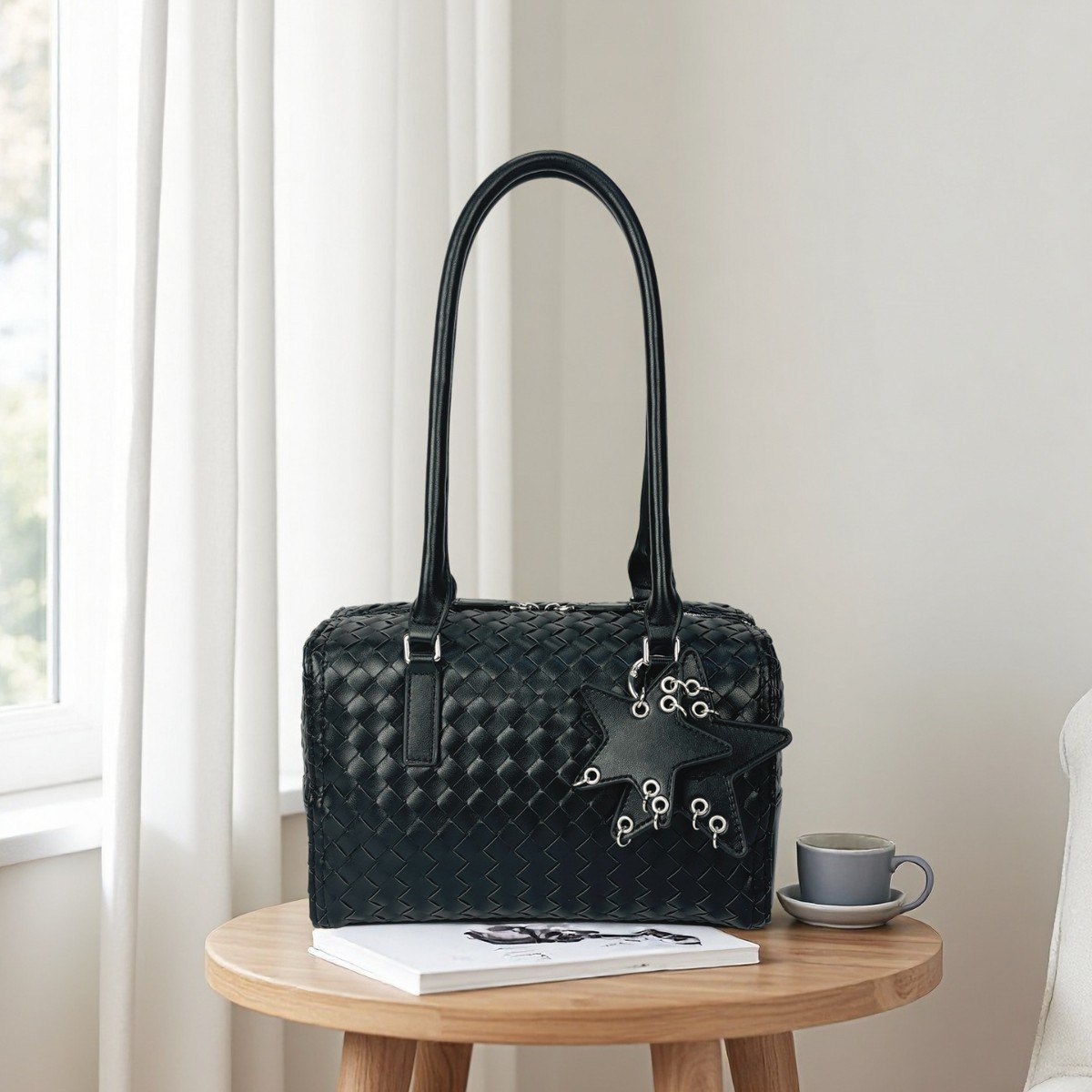 2026 New Arrival Woven Office Briefcase Underarm Bag For Women, Commuter Shoulder Handbag, Travel Star Pillow Bag - Thumbnail 4