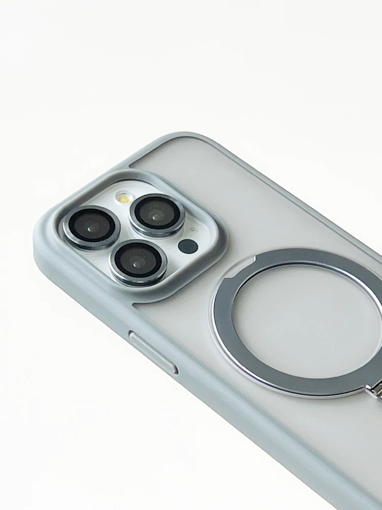 Coque magnétique givrée avec protection objectif pour iphone_voghion.com