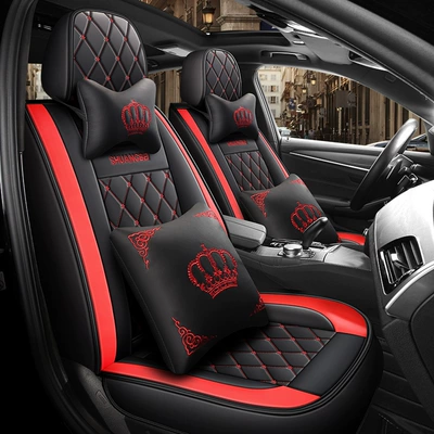 2025 New Model Full Leather Two-Tone Crown All-Season Universal Car Seat Cushion