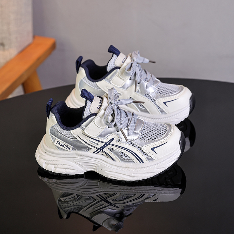 Zapatos deportivos de malla para niños 2026 primavera y verano nuevos zapatos de papá para niños velcro antideslizante zapatos casuales para niños image 3