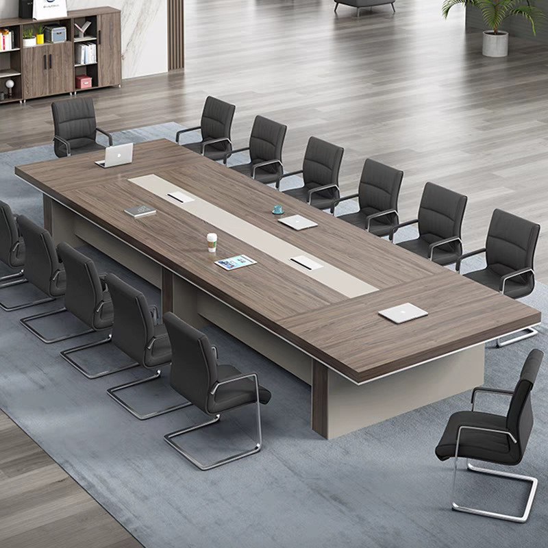 Simple Modern Large Conference Table, Work Desk, Office Light Luxury Office Desk and Chair Set, Large Business Negotiation Table Simple Modern Large Conference Table, Work Desk, Office Light Luxury Office Desk and Chair Set, Large Business Negotiation Table