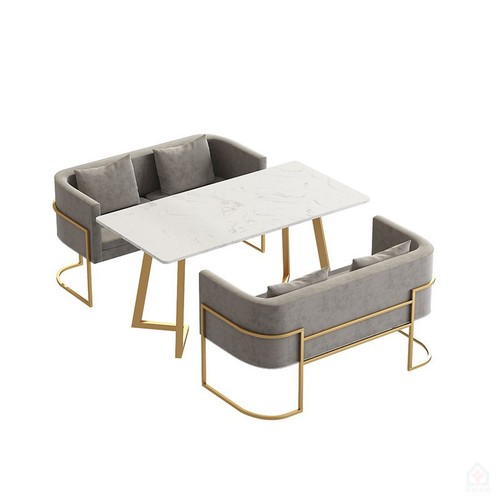 Nordic sofa and iron tea table set, modern minimalist coffee shop negotiation table, milk tea shop, internet celebrity leisure area, booth