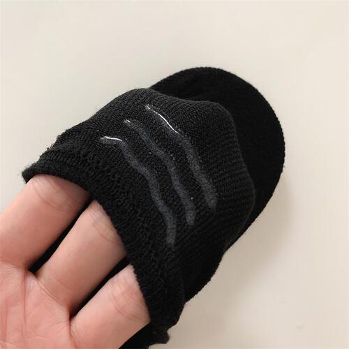 Boat socks for women summer embroidered smiling face invisible socks solid color cotton with silicone anti-slip and non-falling socks shallow mouth socks for women