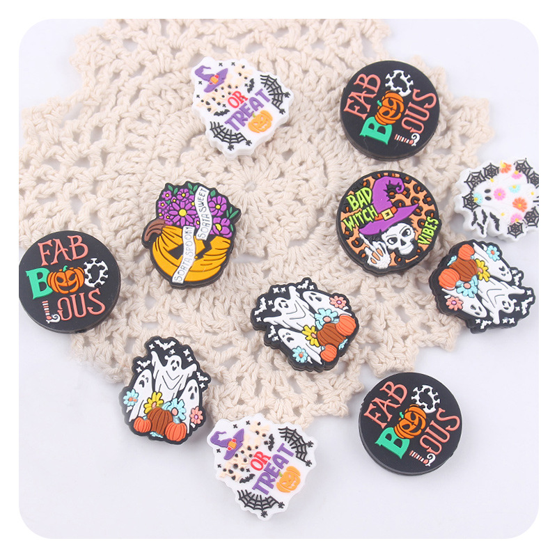 Creativo DIY artículos para bebés caricatura Halloween joyas de silicona pezón cadena de dientes molares accesorios de pulsera de goma de diente