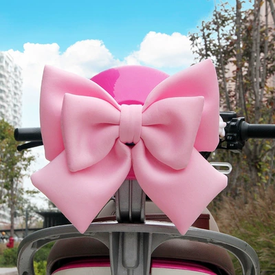 Helmet Decorations, Small Accessories, Electric Vehicle, Motorcycle, Large Universal Modification Parts, Quick-Release Bow (Motosiklet dəbilqələri) - see-sku-pink-basic-model-large-size-suction-cup-model-traceless-film