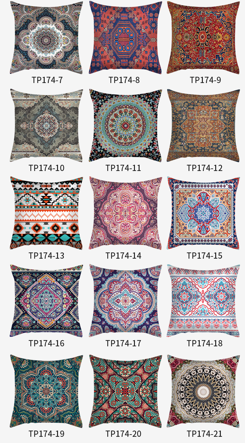 Ethnic Style Geometric Fibre Peach Skin Pillow Cases display picture 1