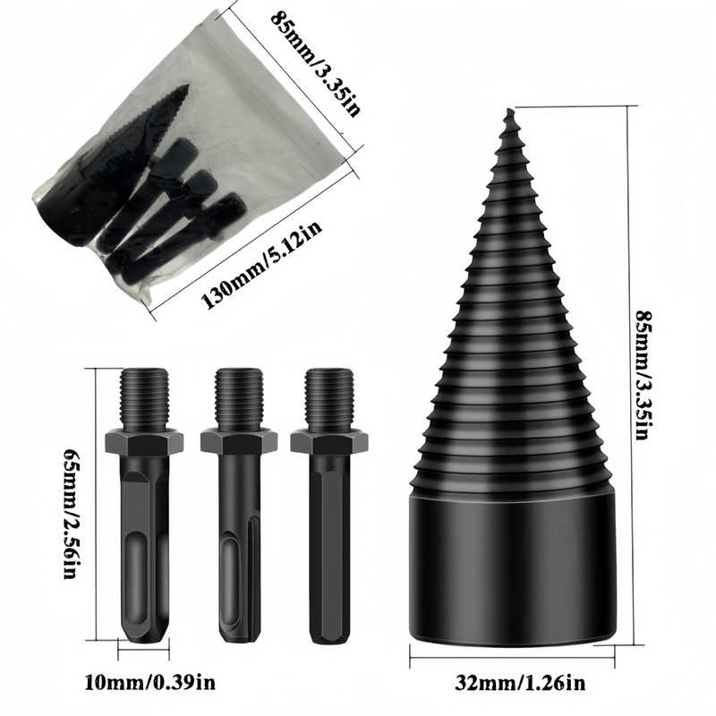 劈柴神器电锤电钻家用劈柴省力破柴工具电动分裂锥劈柴机钻头农村|undefined