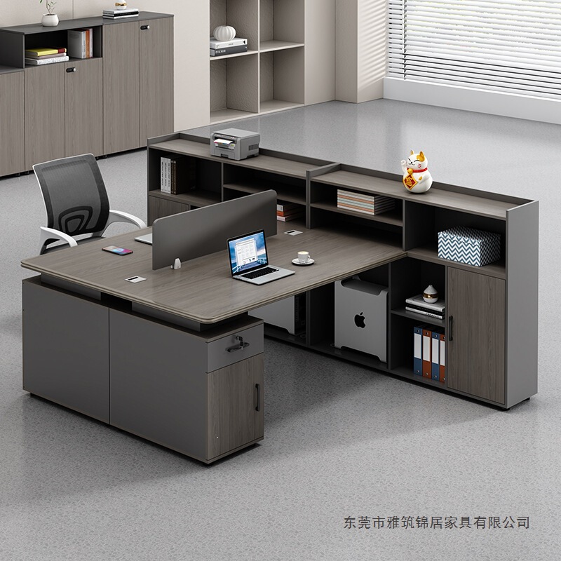 Aluminum alloy desktop two-person staff desk, dual worker station office workstation, financial office desk and chair combination Aluminum alloy desktop two-person staff desk, dual worker station office workstation, financial office desk and chair combination
