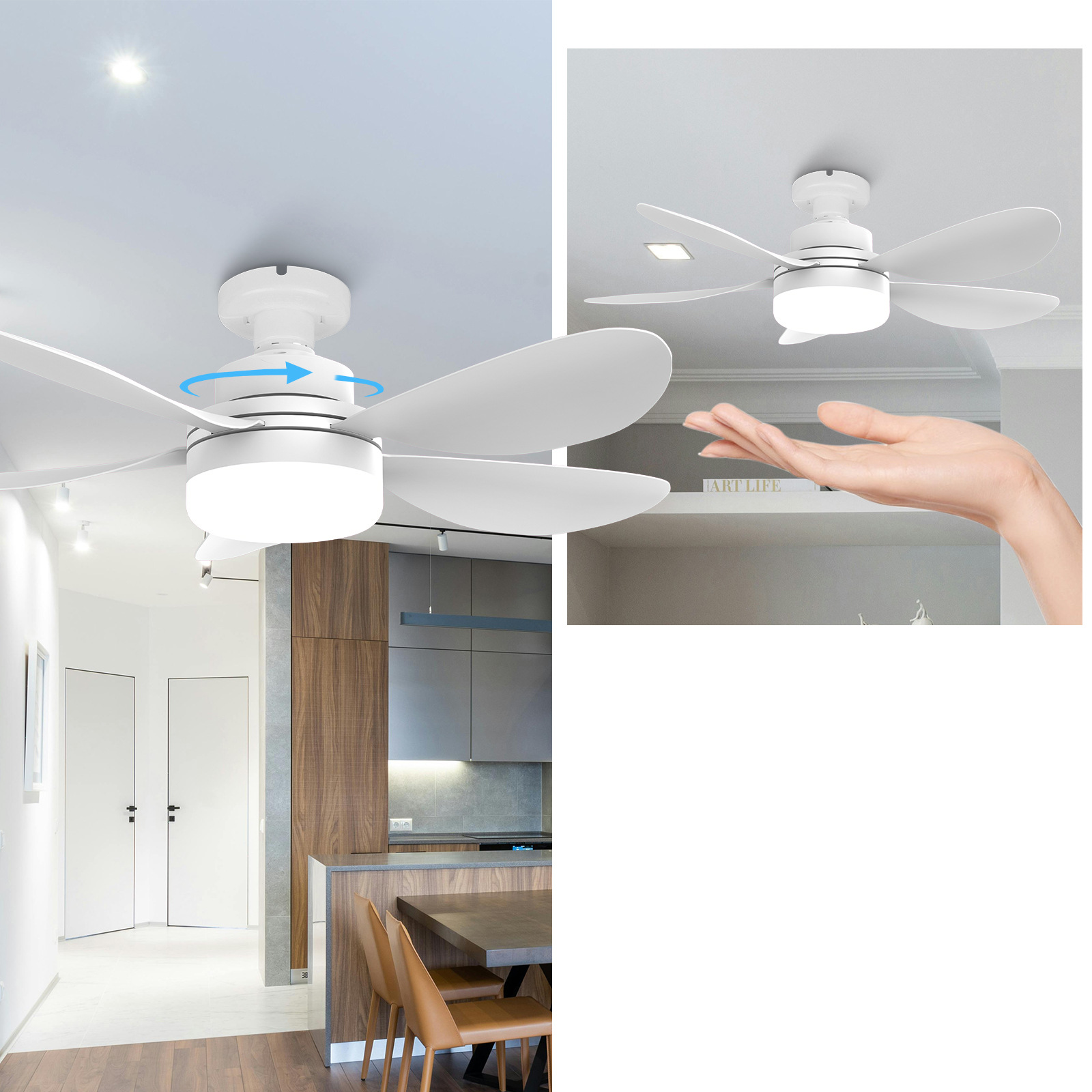 Transfronterizo E27 ventilador de cinco hojas lámpara de ventilador de tornillo lámpara de ahorro de energía LED desmontable gran viento fábrica silenciosa al por mayor