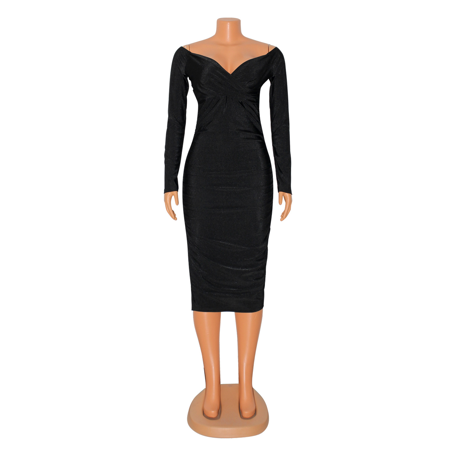 Women's Pencil Skirt Fashion Boat Neck Patchwork Sleeveless Solid Color Midi Dress Daily display picture 38