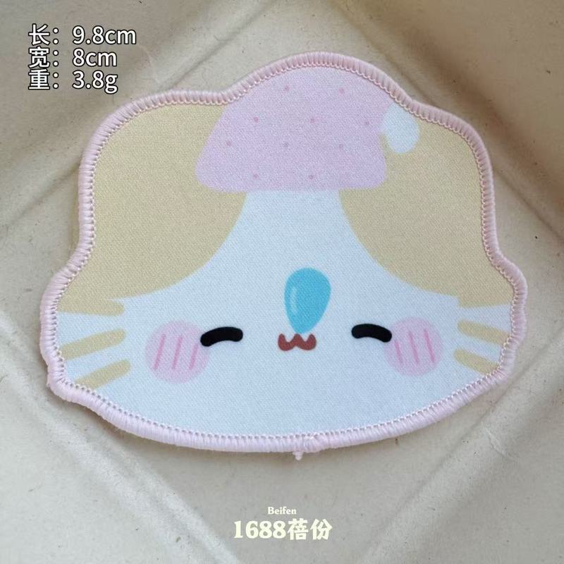 古早感坏笑猫刘海贴可爱少女棉花糖猫碎发贴魔术贴儿童发饰不伤发|undefined