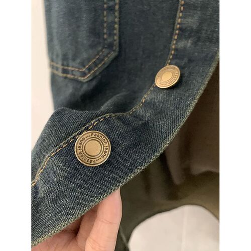 Collar, long-sleeved shirt, short skirt, women's autumn new style, Hong Kong-style, seasonal trend, two-piece denim suit