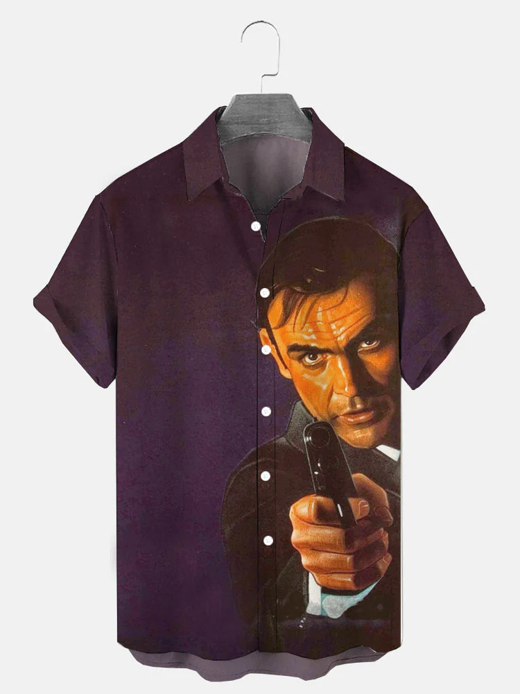 Trend de moda para hombres transfronterizos Camisa de manga corta hawaiana Camisa estampada digital 3D Transfronteriza Amazon