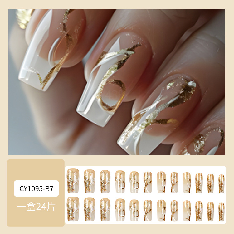 Estilo caliente europeo y americano, uñas largas, uñas postizas de sentido de alta calidad, uñas de ballet trapezoidal largas, piezas de uñas al por mayor