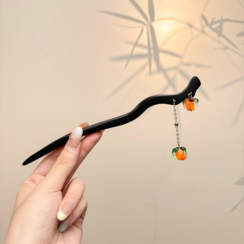 Retro simple nicho de alta estética oriental diseño de cabello de flores de frascos de estilo antiguo cabello