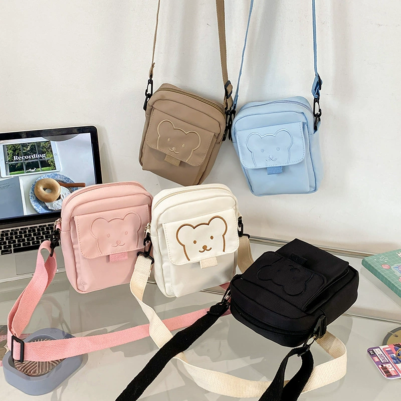 Милая сумка через плечо для школьников начальной школы, универсальная нейлоновая сумка для телефона, небольшая сумка