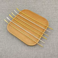 Медная шпилька с двойным отверстием DIY древний стиль Han костюм прямая шпилька Электрофоретическое гальваническое покрытие горящие аксессуары для волос