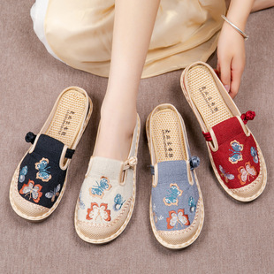 Women's Summer Shoes to Match Skirts, Slip-On Breathable Cloth Shoes, Women's Soft-Soled Shoes That Don'T Tire the Feet, Comfortable Floral Mom Shoes