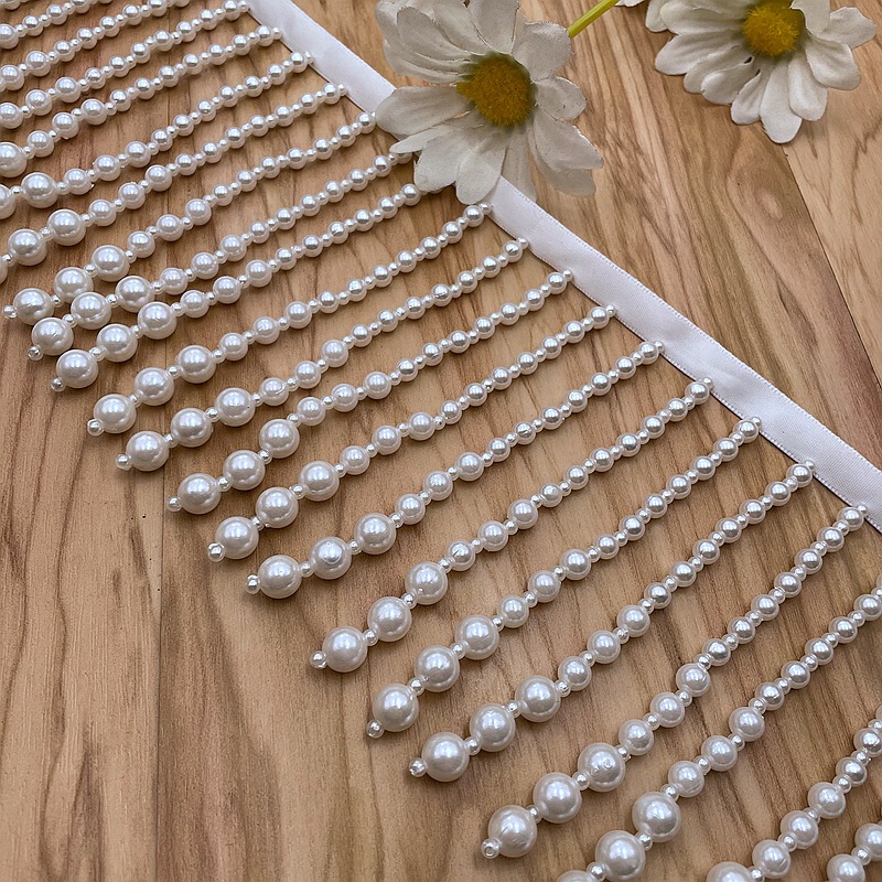 Spot wholesale handmade beaded tassel lace DIY bead curtain cheongsam Hanfu accessories pendant tassel Pearl ribbon