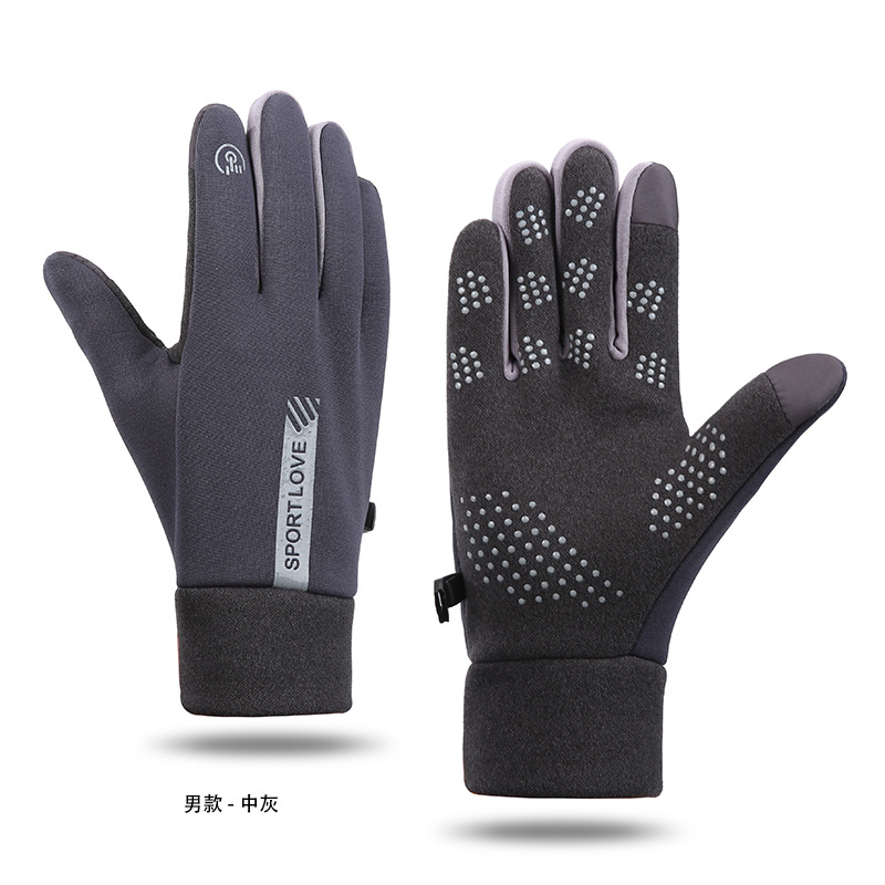 Deportes de otoño e invierno guantes calientes hombres y mujeres impermeables a prueba de viento a prueba de frío pareja conducción Palm pantalla táctil antideslizante