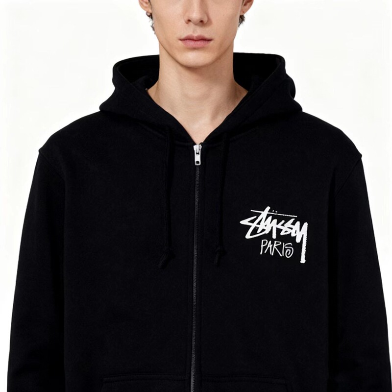 Cross-Border Export Trendy Brand Cardigan Zipper Hooded Autumn and Winter Loose Sweatshirt Men's and Women's Casual Versatile Jacket Stu West