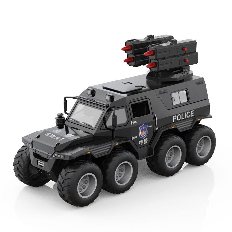 1: 24 Conquistador lanzable gran coche blindado coche de policía juguete coche de aleación coche de policía especial para niños hombre