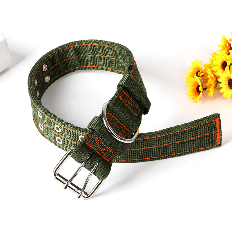 Collar de tracción táctica para perros medianos y grandes 4 capas de collar de nylon grueso para perros collar de mascota ajustable ensanchado