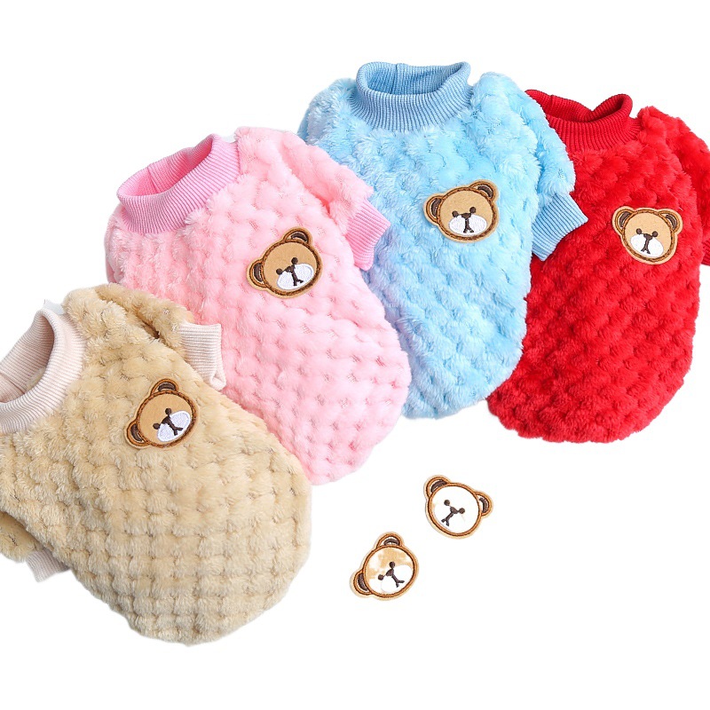 Ropa nueva de otoño e invierno para mascotas, perros grandes y pequeños, ropa de lana para bulldog francés y gatos, ropa a cuadros para perros y gatos.