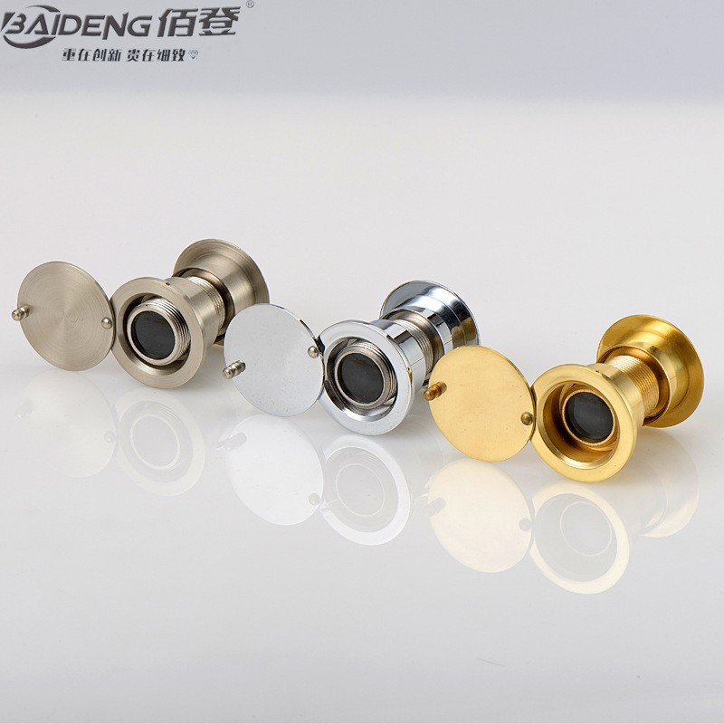 防盗门铜猫眼门孔16/22/28全铜门镜黄铜防盗猫眼220度广角